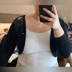 Cropped Black Cardigan